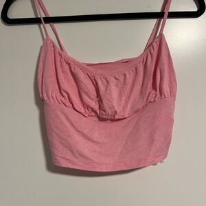 Pink Ruched Crop Top